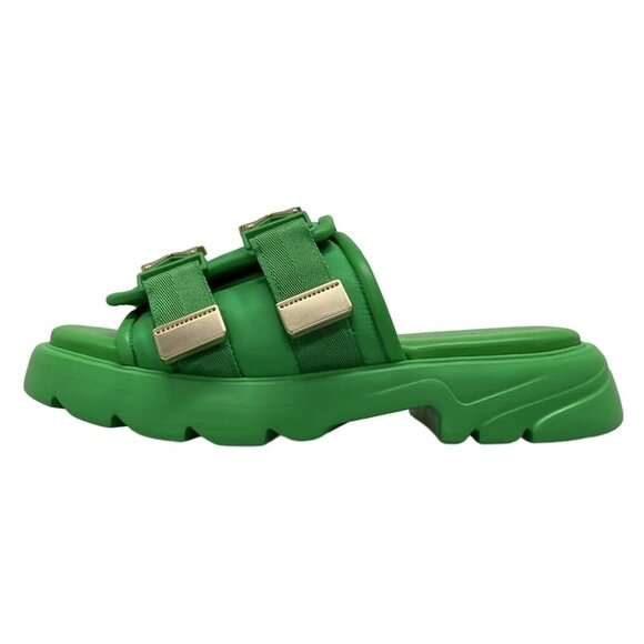 BOTTEGA VENETA - Green Chemical Fiber Leather Rubber Men's Sandals 513-080625 - Picture 1 of 11